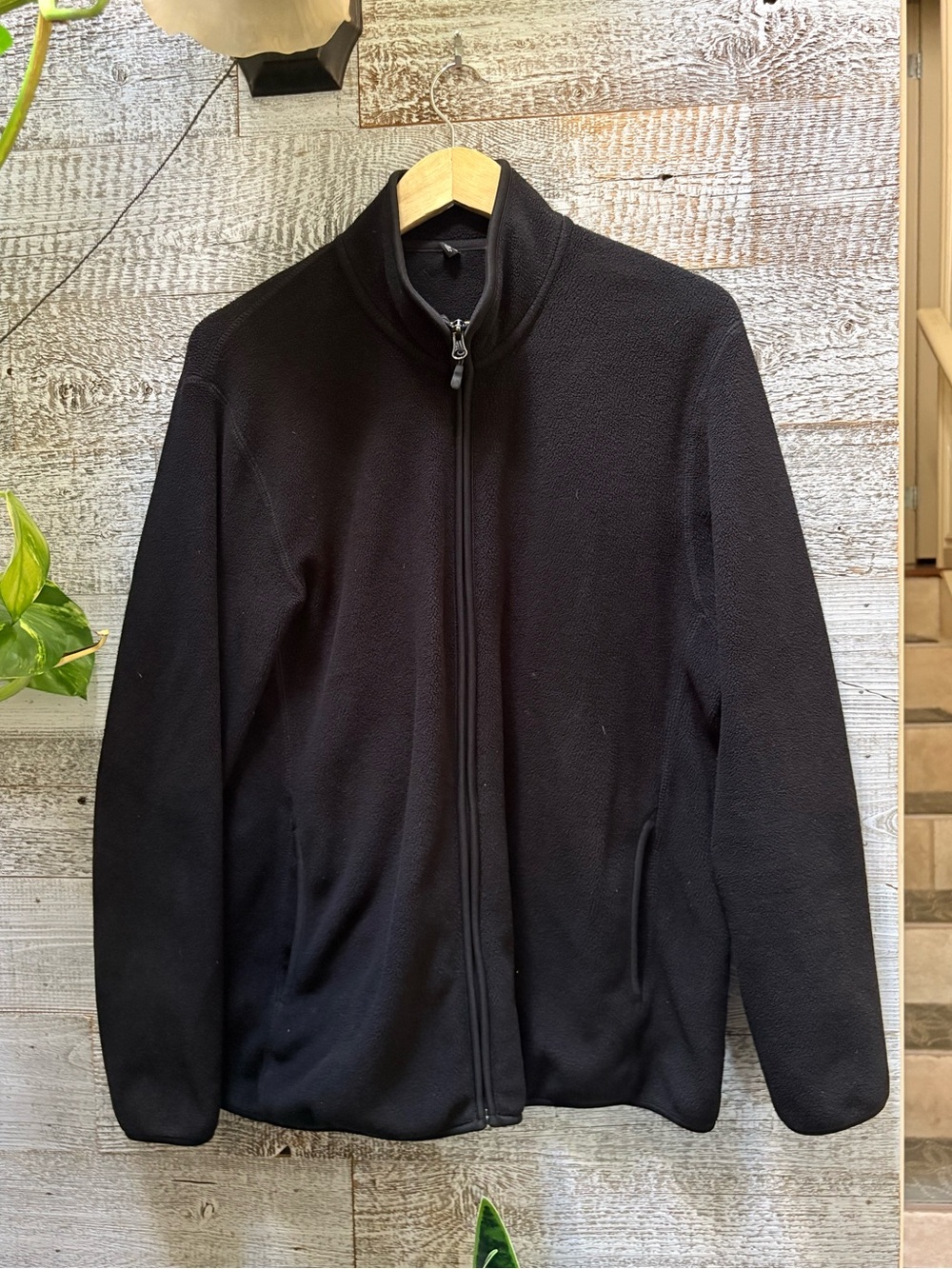 Uniqlo | Essential Full-Zip Midweight Fleece Sweater - Black, Men's L/XL